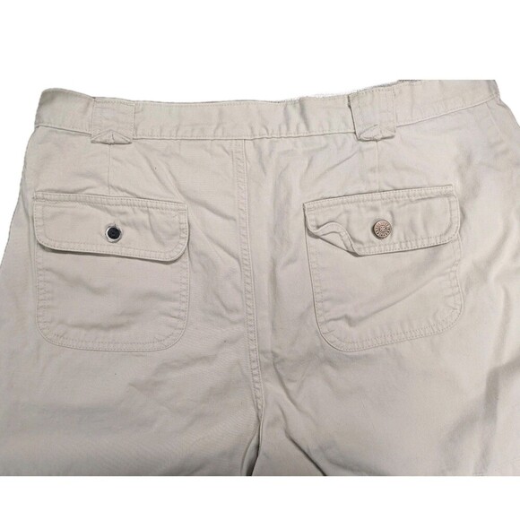 Vintage Bill Blass Cream Cotton 90s Mom Khaki High Waisted Shorts sz 16 - Picture 6 of 9
